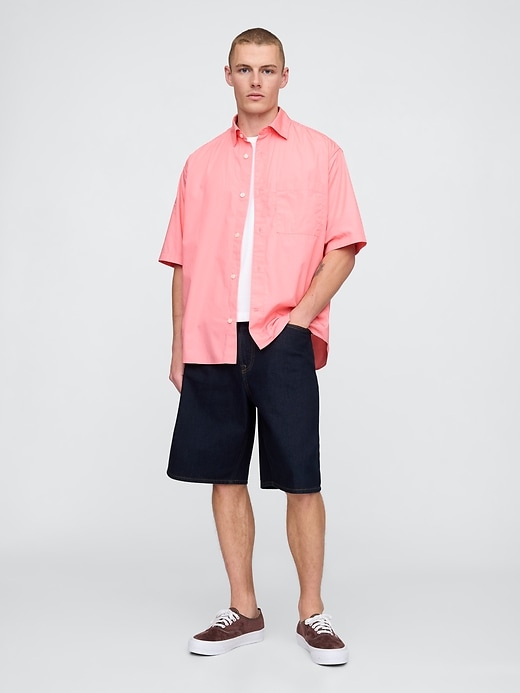 chemise oversize en popeline de coton biologique