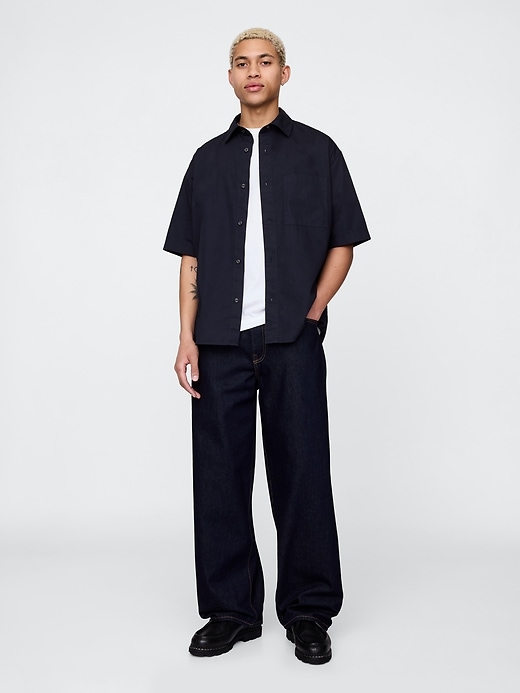chemise oversize en popeline de coton biologique