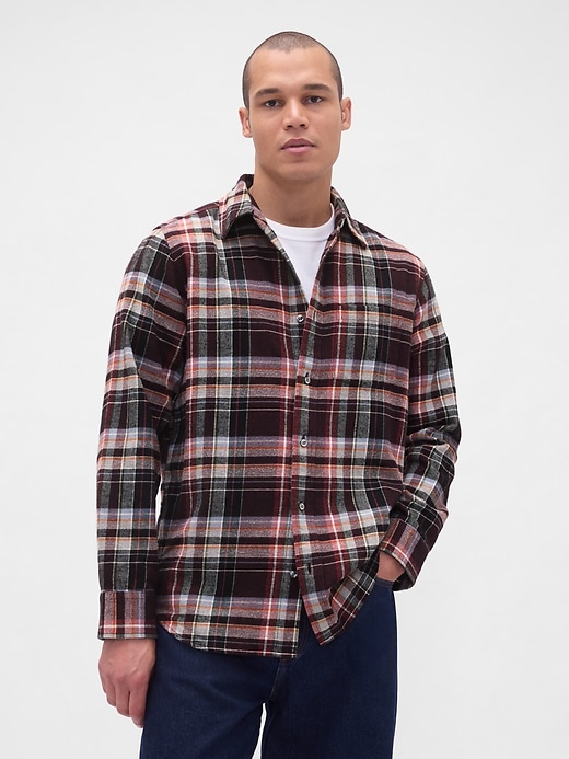 chemise décontractée en flanelle de coton biologique