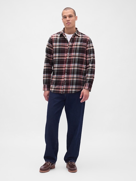 chemise décontractée en flanelle de coton biologique