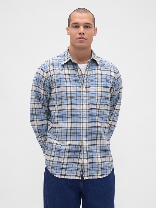 chemise décontractée en flanelle de coton biologique