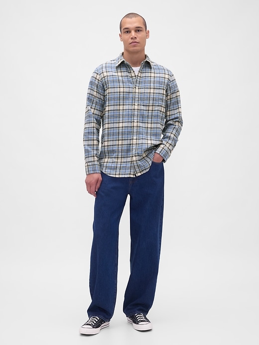 chemise décontractée en flanelle de coton biologique
