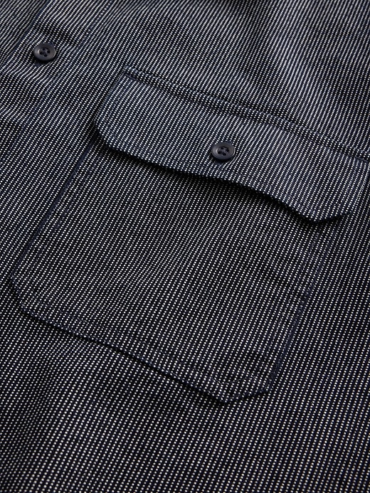 chemise grande taille à rayures en denim