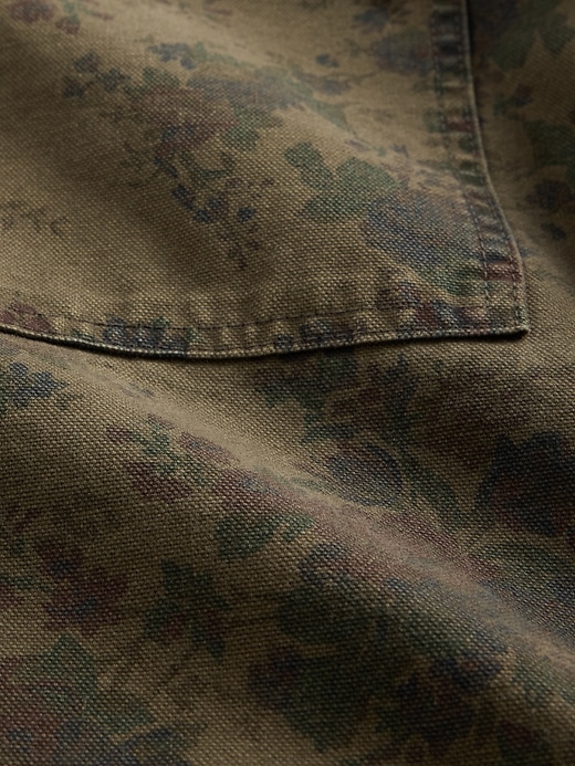 surchemise en denim à motif floral en toile