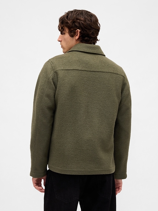 veste chemise décontractée en laine mélangée