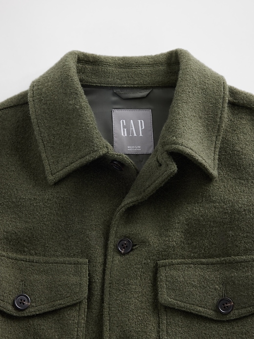 veste chemise décontractée en laine mélangée