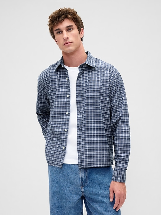 chemise oxford décontractée à ourlet droit