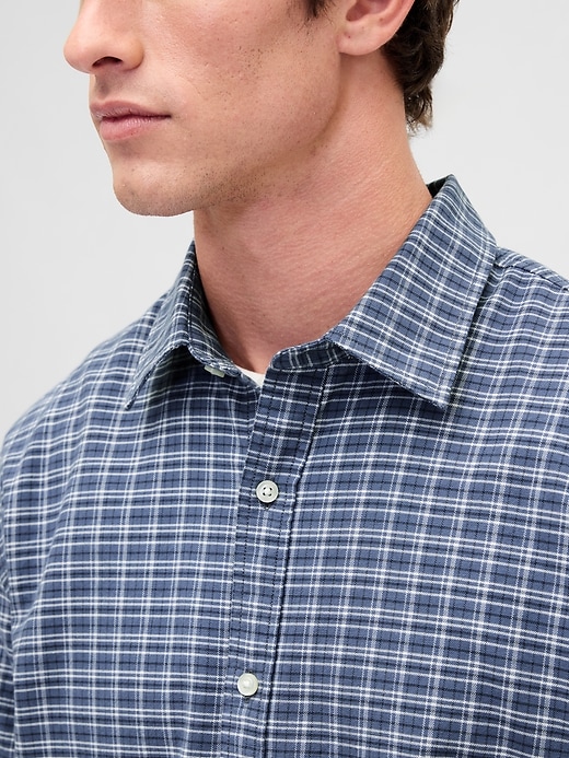 chemise oxford décontractée à ourlet droit