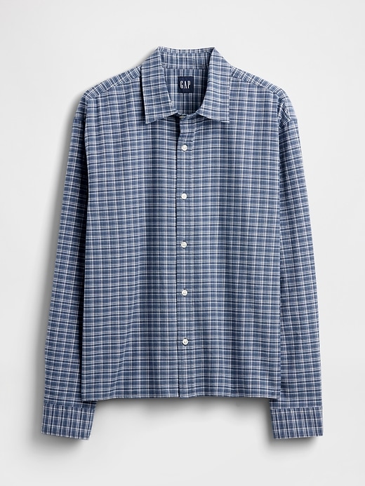 chemise oxford décontractée à ourlet droit