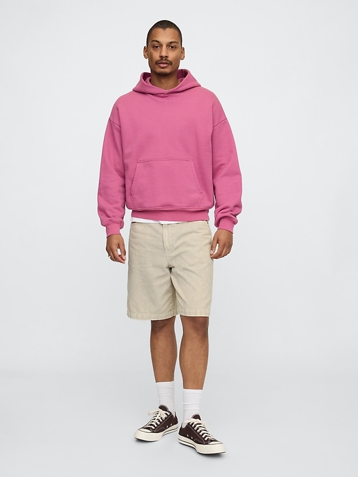 short en velours côtelé délavé