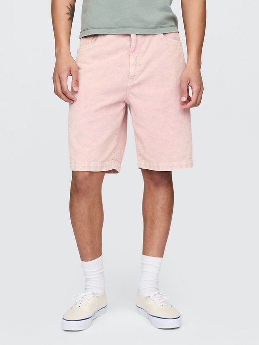 short en velours côtelé délavé