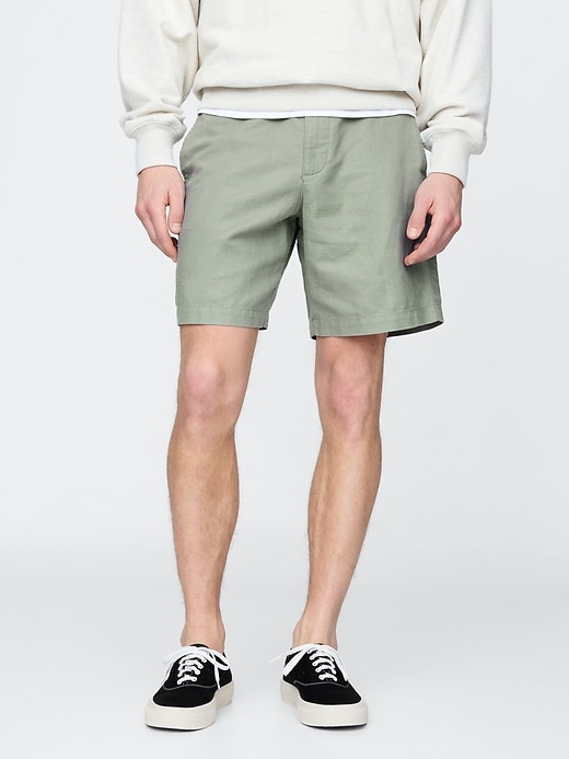 short en lin et coton de 20 cm