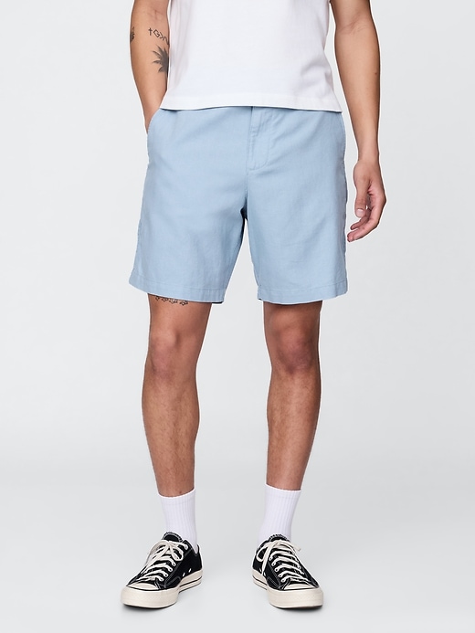 short en lin et coton de 20 cm