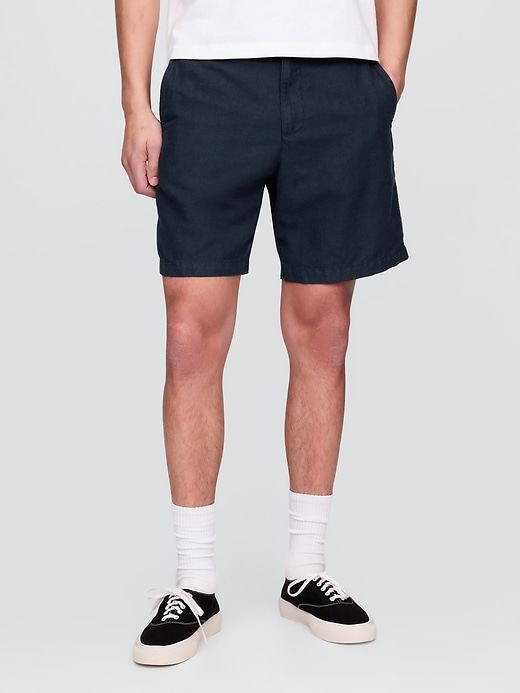 short en lin et coton de 20 cm