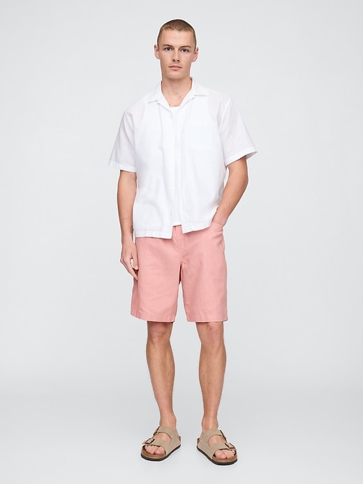 short facile en lin et coton de 23 cm