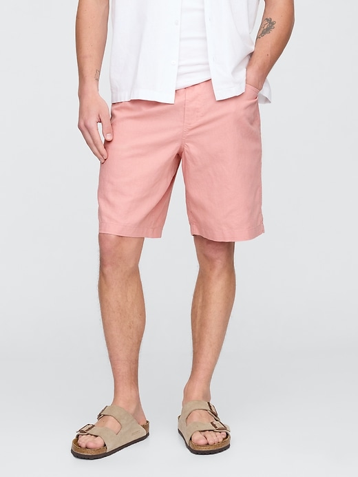 short facile en lin et coton de 23 cm