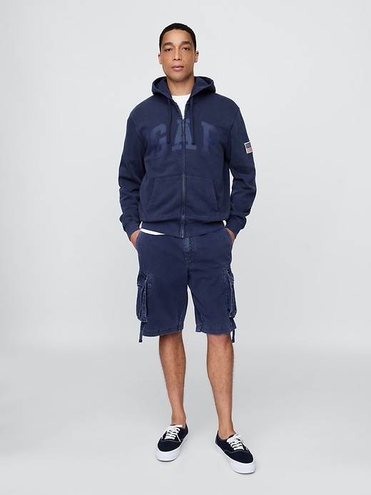 short cargo ample en sergé