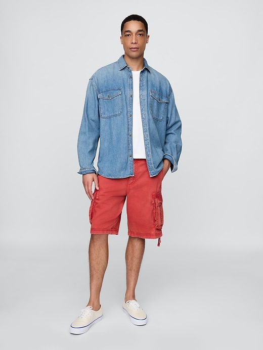 short cargo ample en sergé