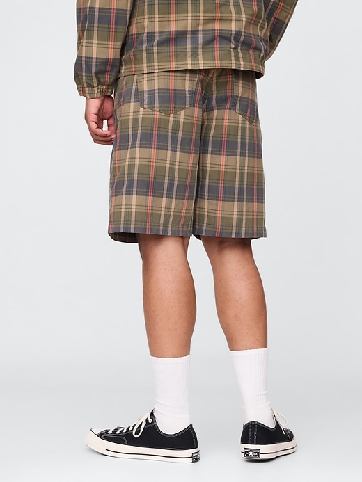 short décontracté en toile à carreaux