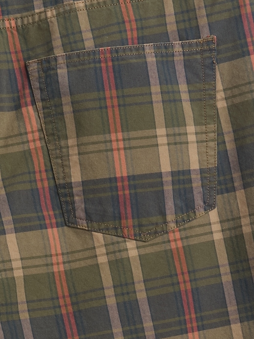 short décontracté en toile à carreaux
