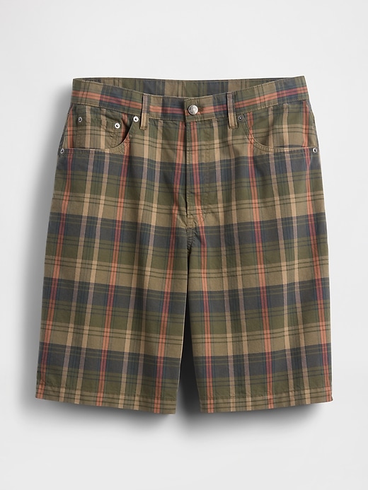 short décontracté en toile à carreaux
