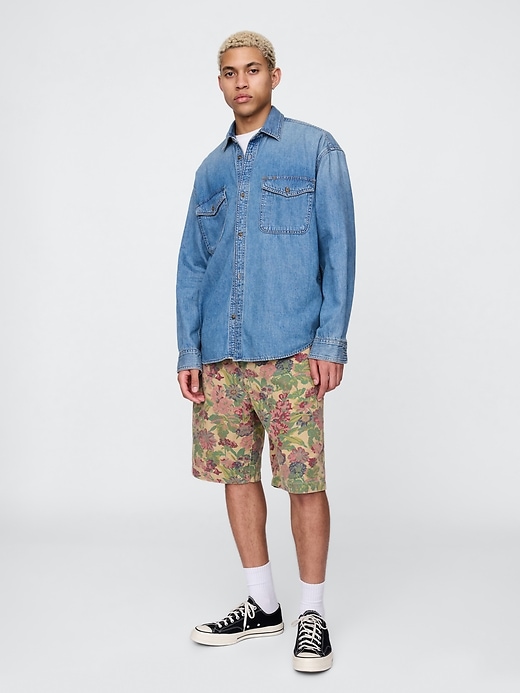 short en toile à fleurs