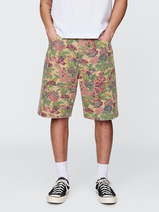 short en toile à fleurs