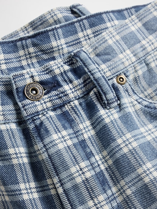 short en jean ample à carreaux des années 90