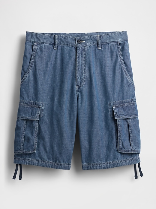 short cargo en jean ample de 28 cm