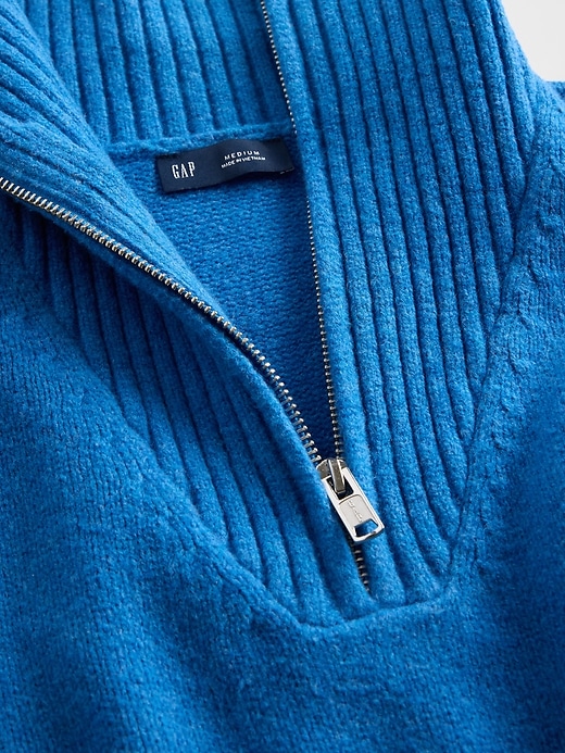 pull cashsoft à col zippé au quart