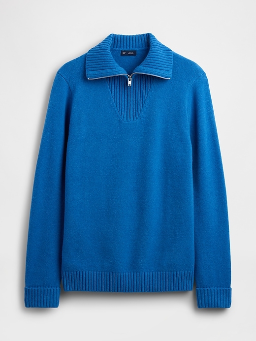pull cashsoft à col zippé au quart