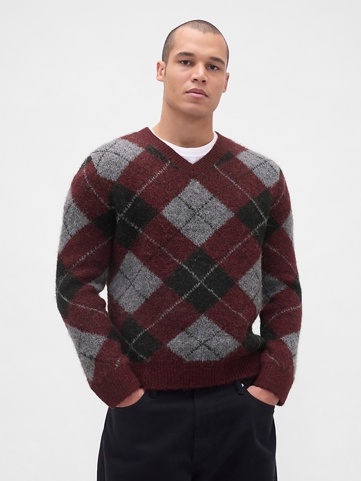 pull à losanges brossé