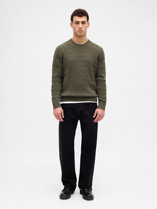 pull en maille torsadée en laine mérinos mélangée