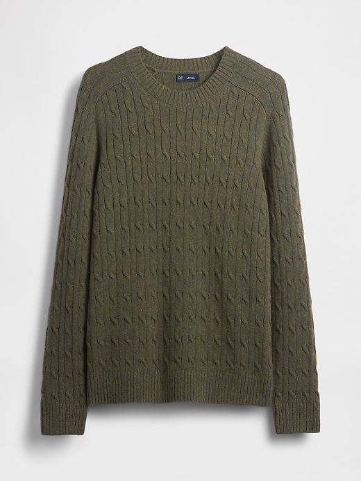 pull en maille torsadée en laine mérinos mélangée