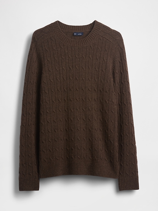 pull en maille torsadée en laine mérinos mélangée