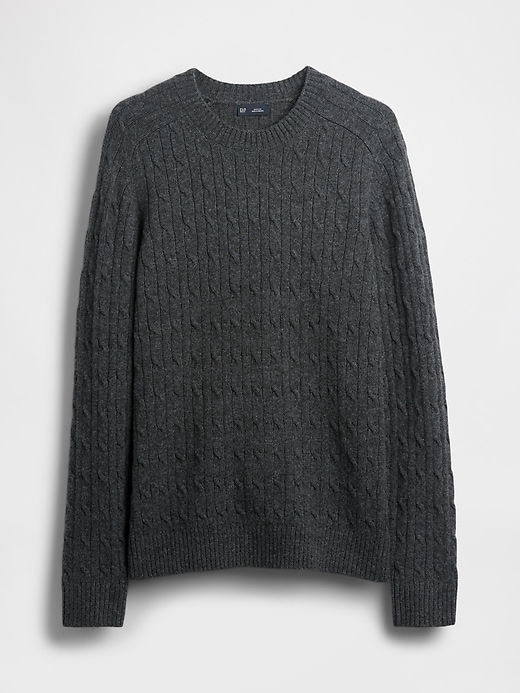 pull en maille torsadée en laine mérinos mélangée