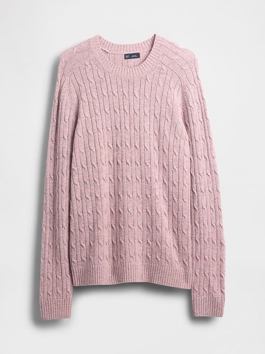 pull en maille torsadée en laine mérinos mélangée