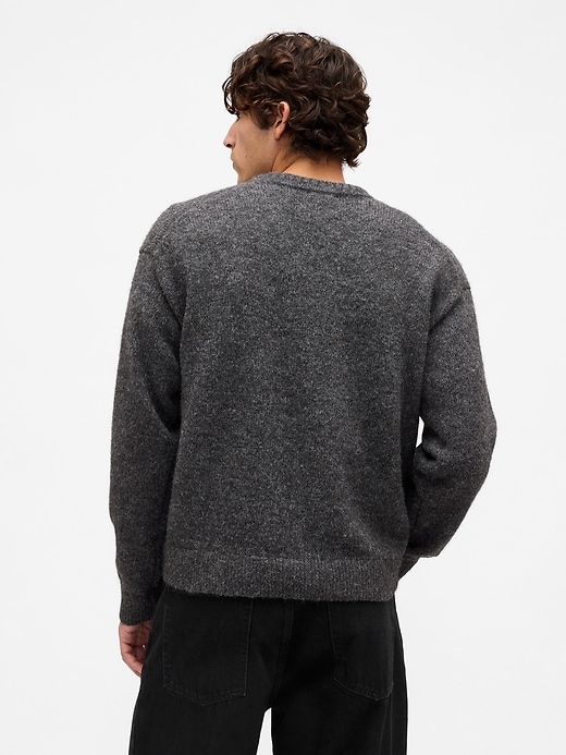 pull décontracté à losanges en laine mélangée