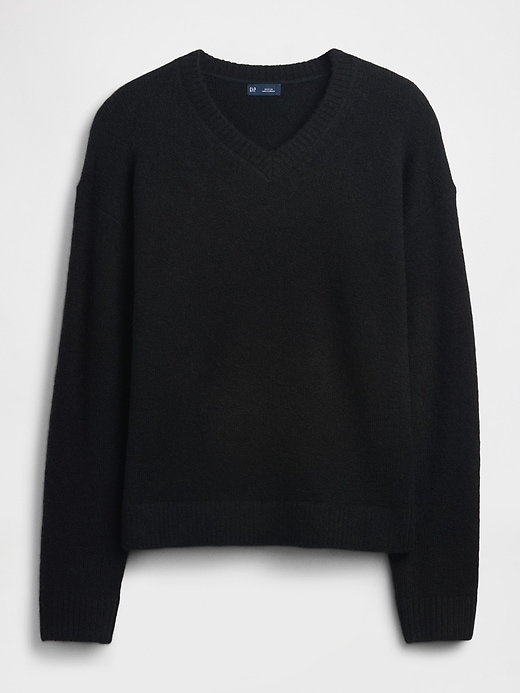 pull court décontracté à col en v