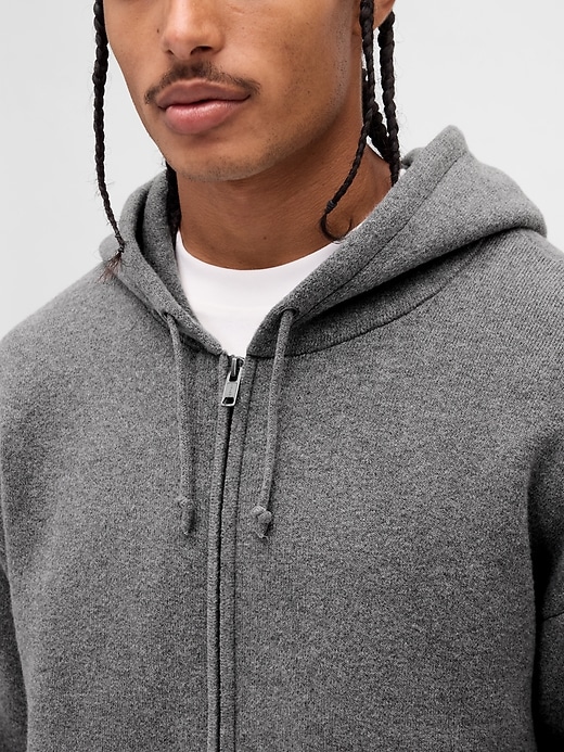 pull à capuche zippé en cashsoft épais