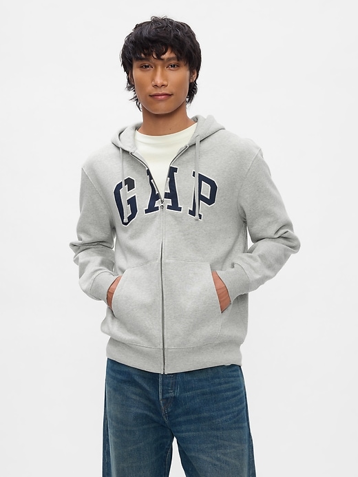 sweat à capuche zippé pour adulte vintagesoft avec logo arch
