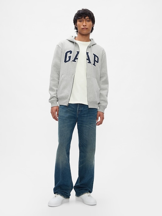 sweat à capuche zippé pour adulte vintagesoft avec logo arch