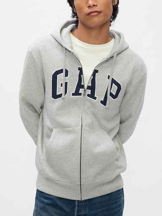 sweat à capuche zippé pour adulte vintagesoft avec logo arch