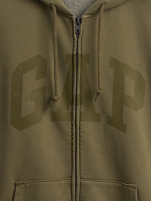 sweat à capuche zippé pour adulte vintagesoft avec logo arch