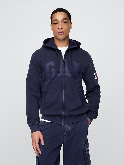 sweat à capuche zippé vintagesoft avec logo gap