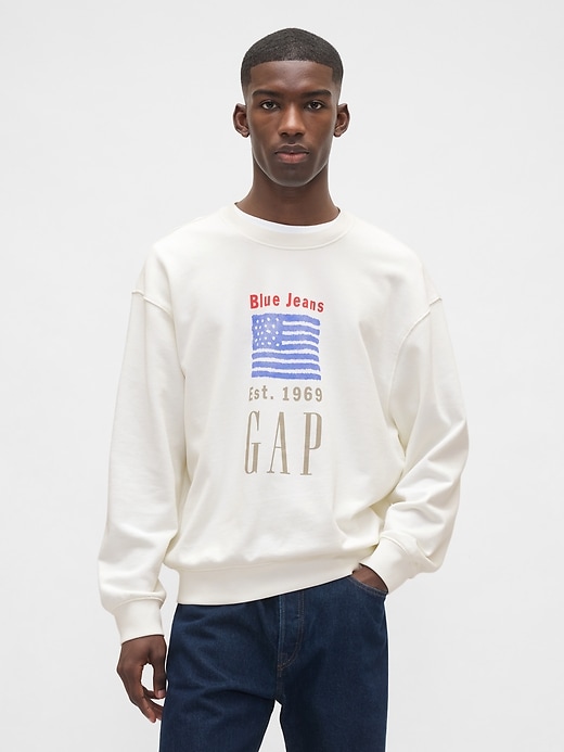sweat-shirt oversize à logo en molleton épais