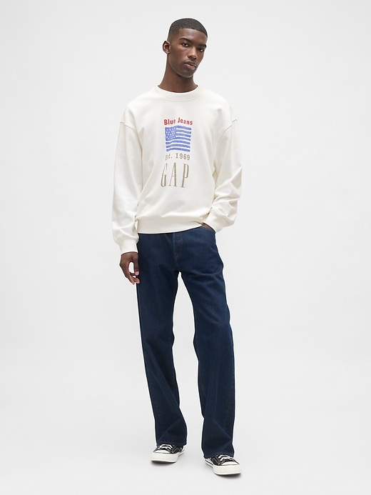 sweat-shirt oversize à logo en molleton épais