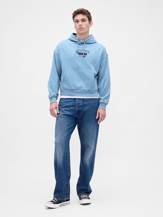 sweat à capuche court oversize épais avec logo