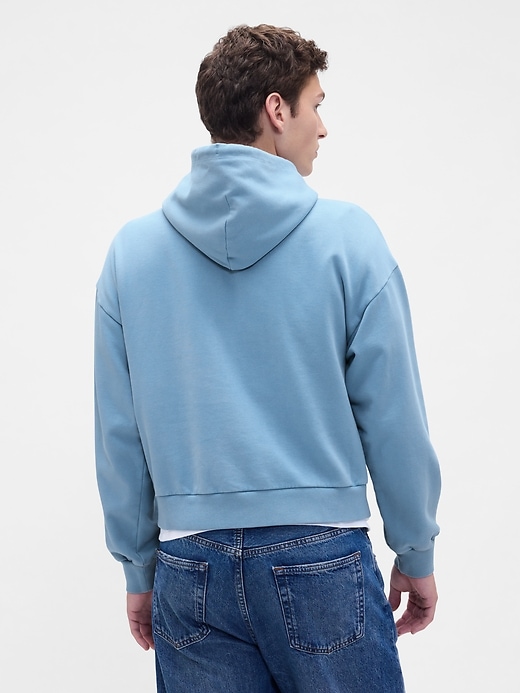 sweat à capuche court oversize épais avec logo