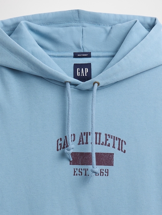 sweat à capuche court oversize épais avec logo